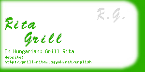 rita grill business card